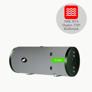 DUPLEX RVS Buffertank PWT-500H horizontaal - 500L