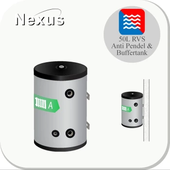RVS buffervat BT-50/WM-C4 - vloer/wand model - 50L