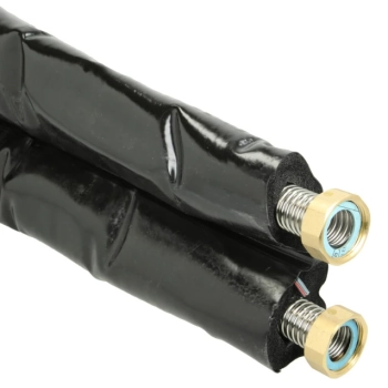 Dubbele RVS ribbelbuis DN25 met 19 mm isolatie