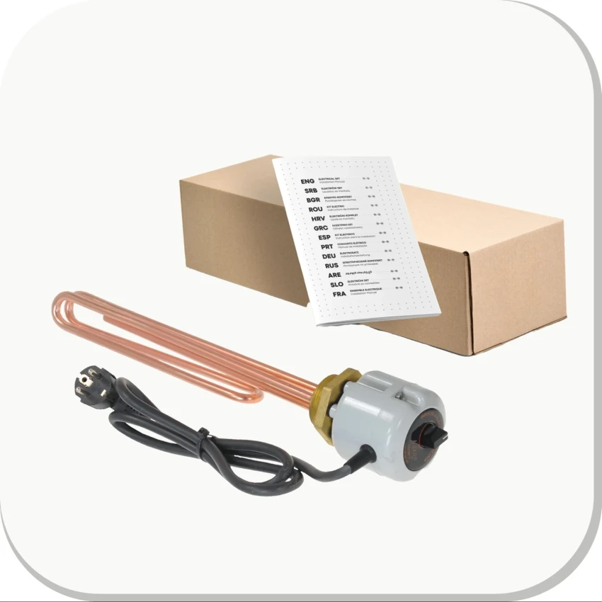 Elektrisch verwarmingselement koper - 0,5 kW 230V met thermostaat - Afbeelding 2
