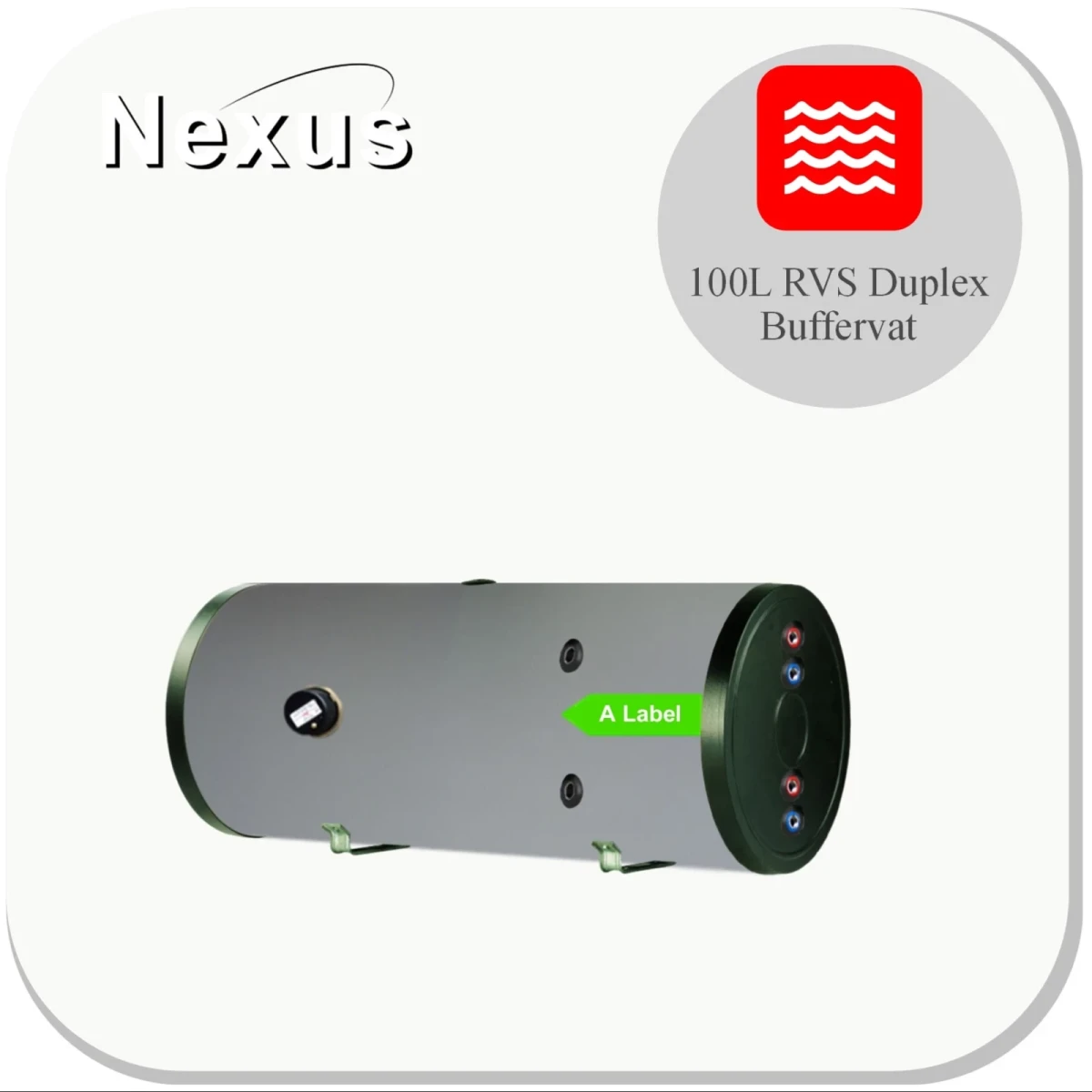 DUPLEX RVS Buffertank PWT-100H horizontaal - 100L