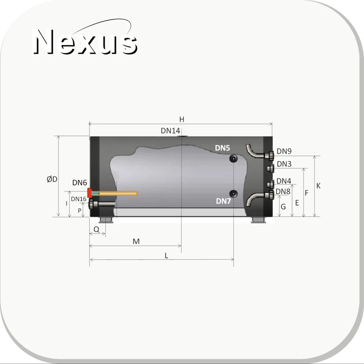DUPLEX RVS Buffertank PWT-100H horizontaal - 100L - Afbeelding 3