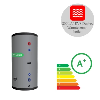 RVS boiler - 200L - 1 XL 28mm warmtewisselaar - A+