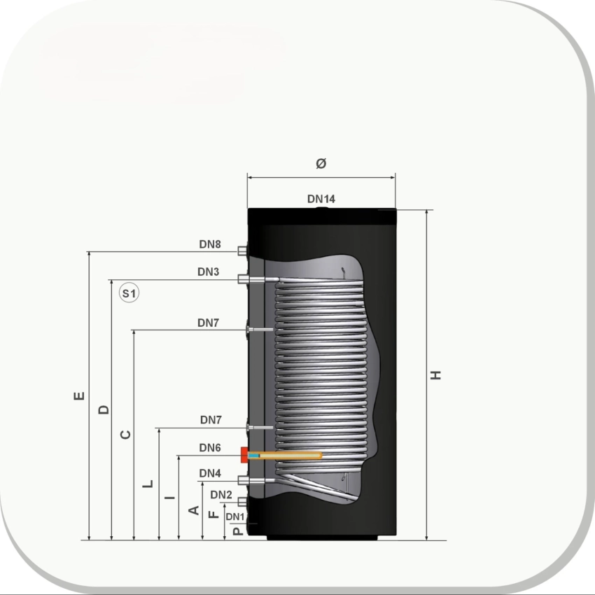 RVS Hygiëne boiler 500XL-LE1/ S-C4 Black - 500L - Afbeelding 2