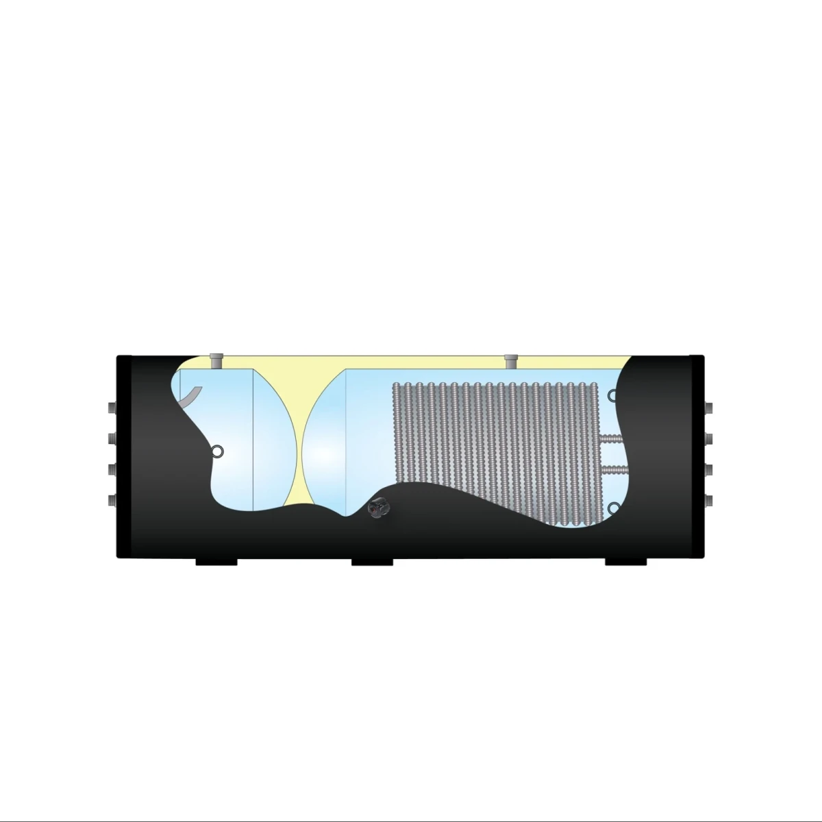 RVS Black series combi boiler horizontaal NXWT 300L + 100L buffer - Afbeelding 4