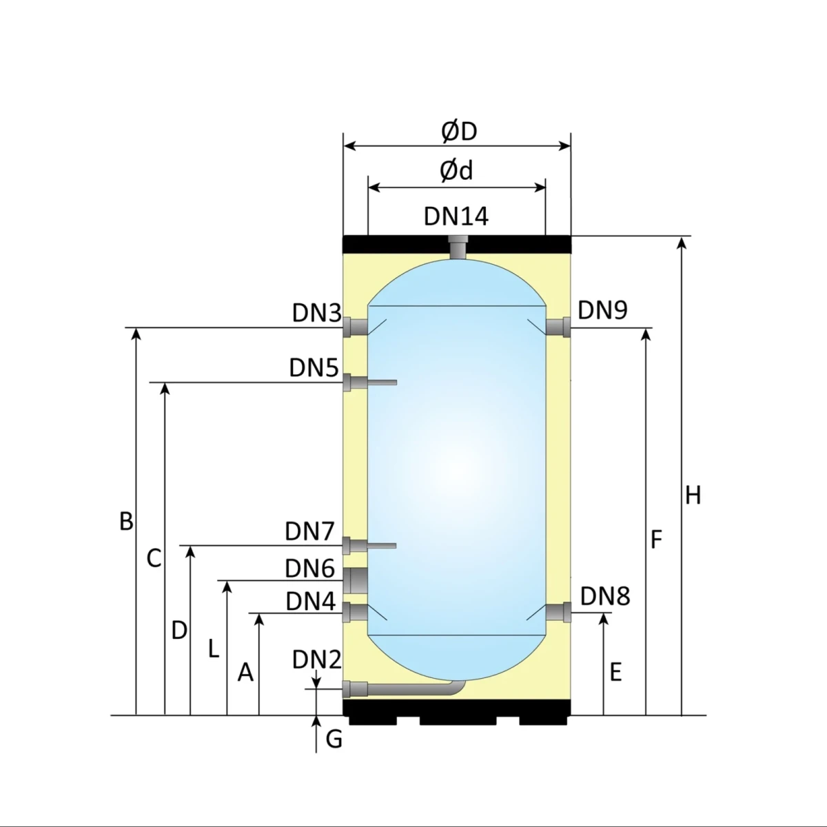 RVS Buffertank BT-200 Black - 200L - Afbeelding 5