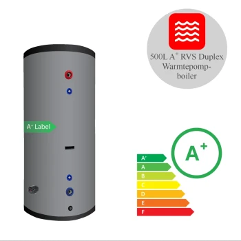 RVS boiler - 500L - 1 XL 28mm warmtewisselaar - A+