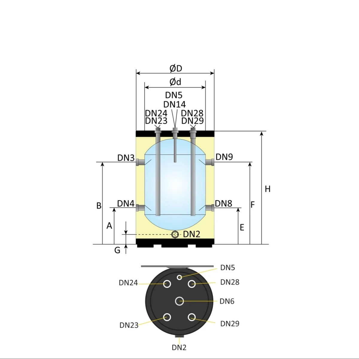 RVS Buffertank BT-50/WM-C8 - 50L - Afbeelding 6