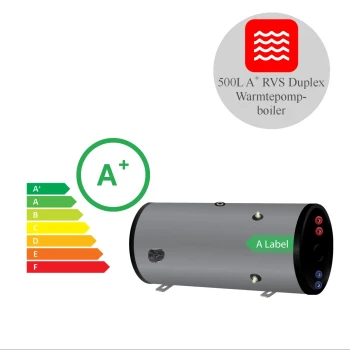 RVS boiler horizontaal - 500L - 1 XL 28mm warmtewisselaar - A+