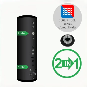 RVS Black series combi boiler NXWT 200L + 100L buffer