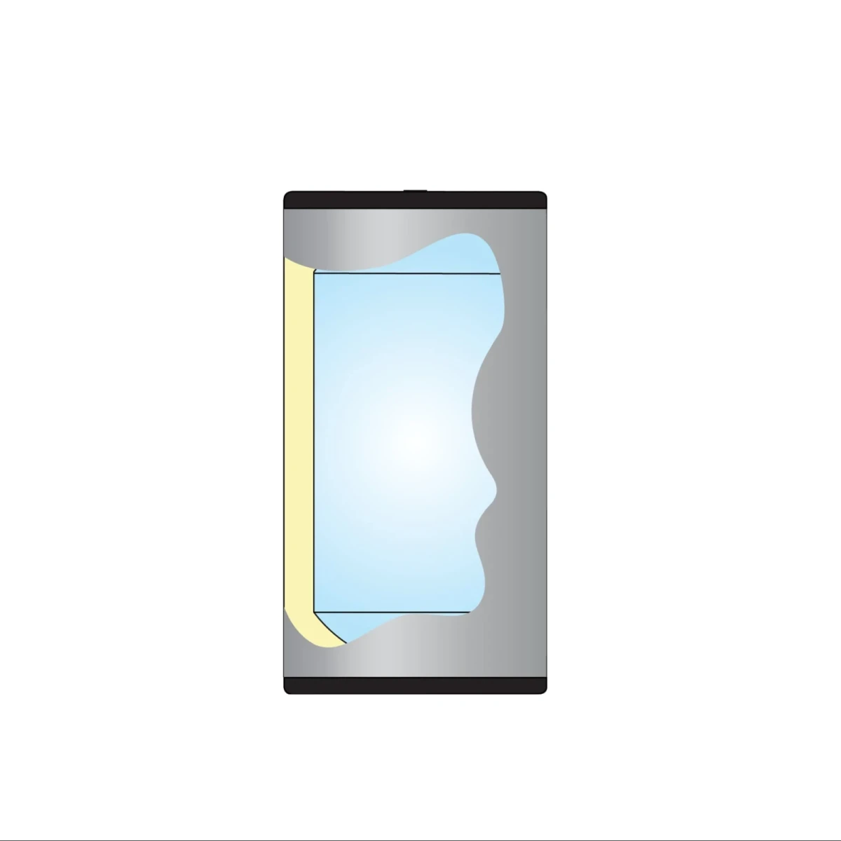 RVS buffervat - 2 aansluitingen - vloer/wand model - 80L - Afbeelding 2