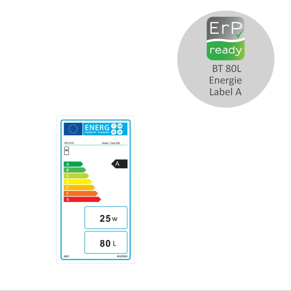 RVS buffervat - 2 aansluitingen - vloer/wand model - 80L - Afbeelding 5