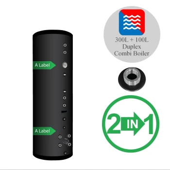 RVS Black series combi boiler NXWT 300L + 100L buffer