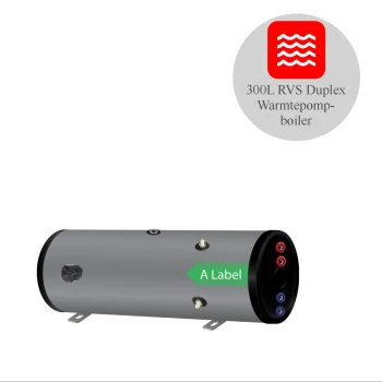 RVS Hygiëne boiler horizontaal - 300L - 1 XL 28mm warmtewisselaar