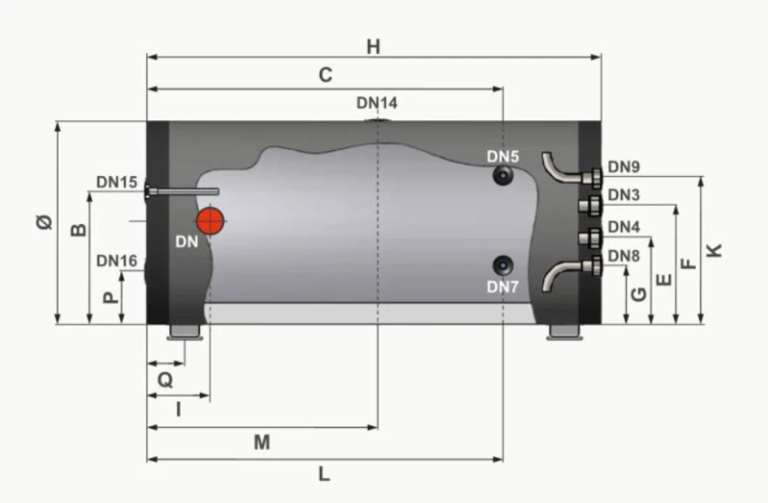 RVS Anti Pendel Buffertank BT-300H - 300L - Afbeelding 2