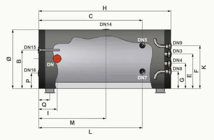 RVS Anti Pendel Buffertank BT-300H - 300L - Afbeelding 2