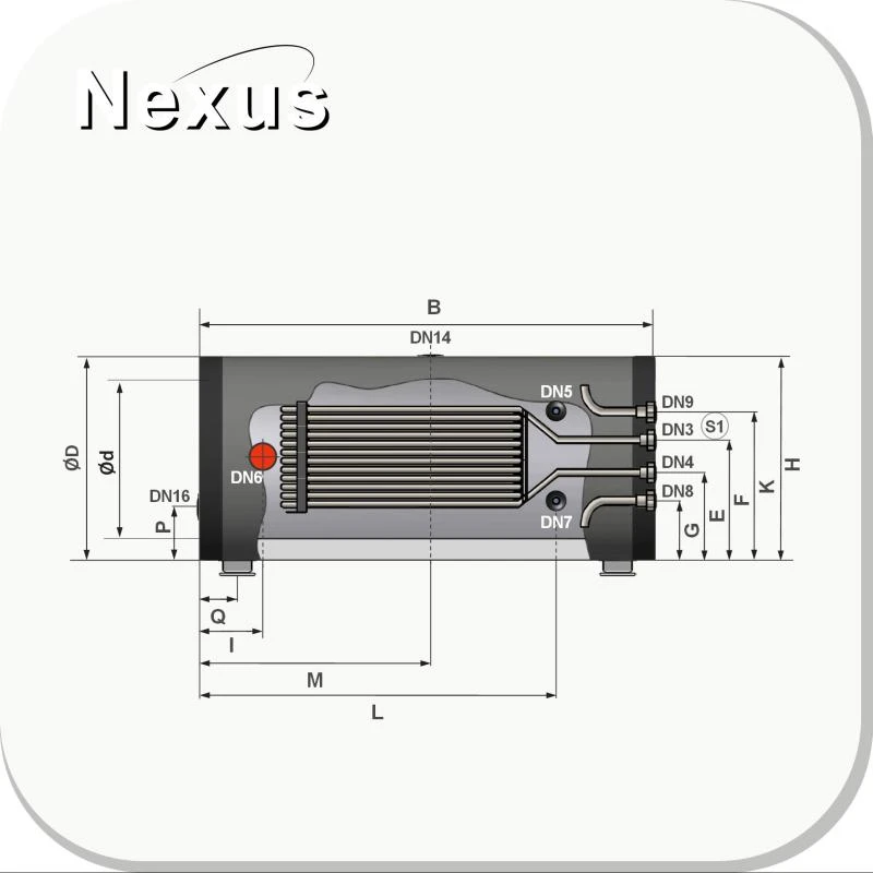 RVS boiler horizontaal - 500L - 1 XL warmtewisselaar - A+ - Afbeelding 3