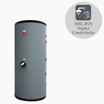 RVS combiboiler PMWT-600L, boiler in boiler + warmtewisselaar
